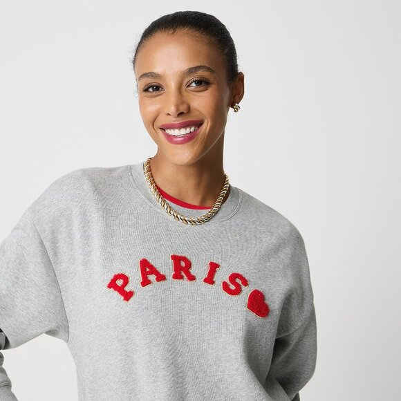 NWT J.Crew Factory Paris Crewneck Sweatshirt - Picture 3 of 3